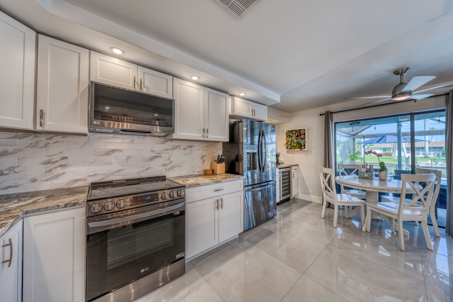 Modern kitchen with stainless steel appliances
